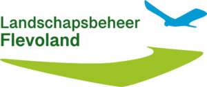 logo met een groen en blauw element en de tekst Landschapsbeheer Flevoland
